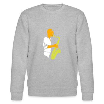 musique jazz musicien de jazz trompette saxophone cadeau - Sweat bio CHANGER Stanley/Stella Unisexe - gris chiné - Devant - Nik (191cm) & Marisol (170cm)