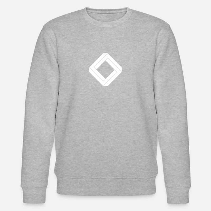 quadratisches unmögliches weißes Design - Stanley/Stella Unisex Bio-Sweatshirt CHANGER  - Grau meliert
