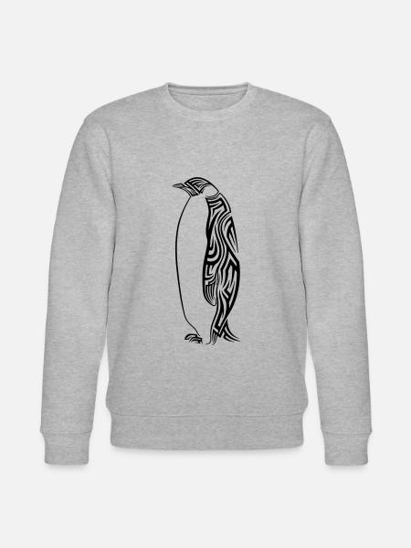 Pinguin Tribal Tattoo - Stanley/Stella Unisex Bio-Sweatshirt CHANGER  - Grau meliert