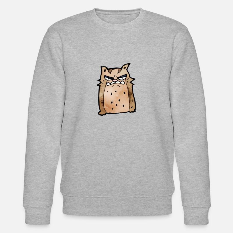 crumpy cat cartoon #2 - Stanley/Stella Unisex Bio-Sweatshirt CHANGER  - Grau meliert
