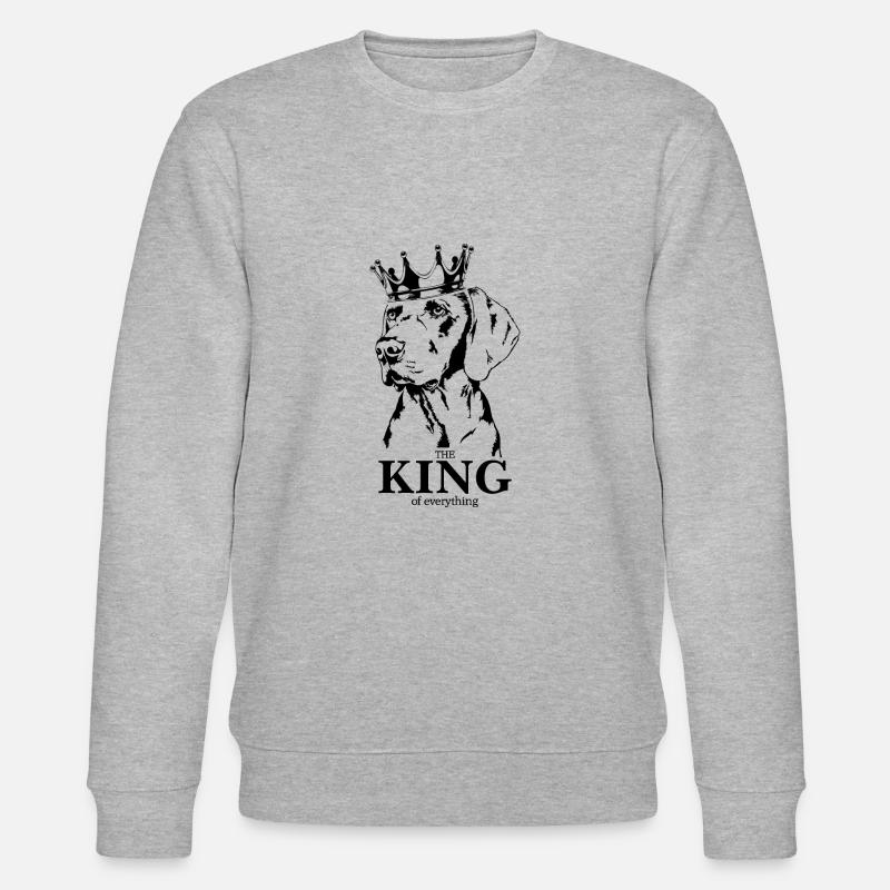 Weimaraner King Hundespruch Hunde Wilsigns - Stanley/Stella Unisex Bio-Sweatshirt CHANGER  - Grau meliert