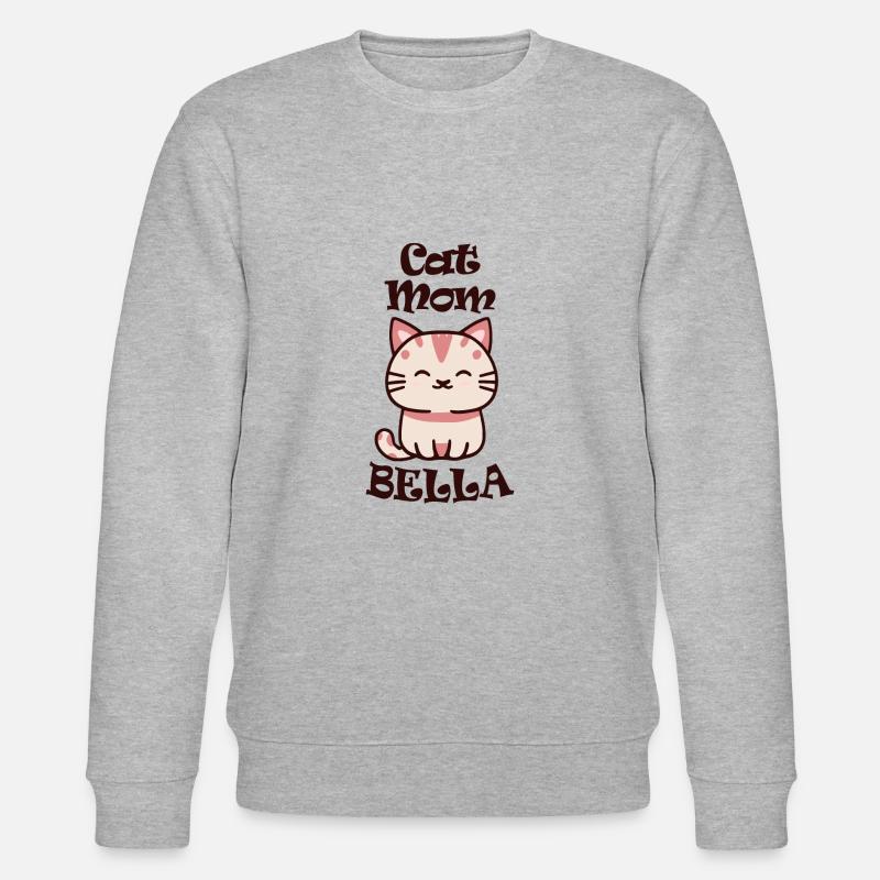 Bella Nom Prénom avec chat - Sweat bio CHANGER Stanley/Stella Unisexe - gris chiné