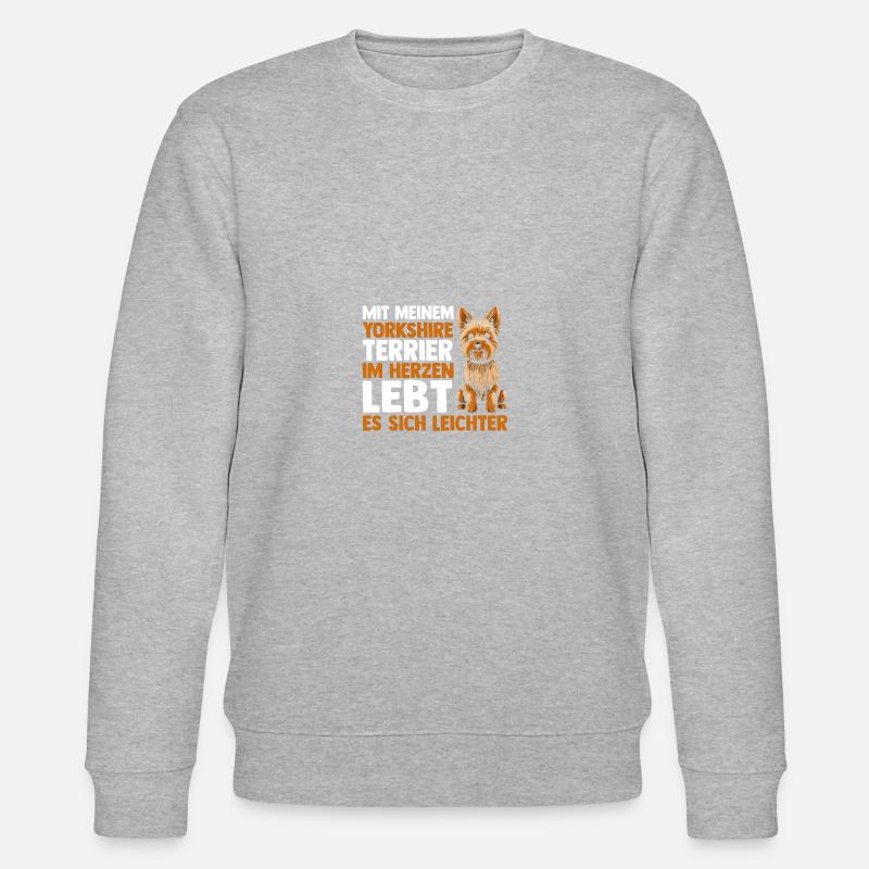 Hund Yorkshire Terrier - Stanley/Stella Unisex Bio-Sweatshirt CHANGER  - Grau meliert