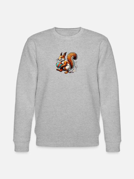 Volleyball Squirrel Nuts Animal Lover - Stanley/Stella CHANGER Unisex Organic Sweatshirt - heather grey