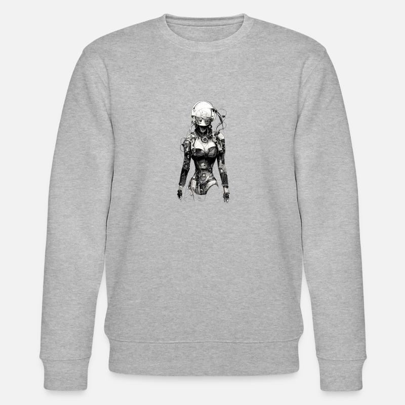 Technische Zeichnung Cyborg - Stanley/Stella Unisex Bio-Sweatshirt CHANGER  - Grau meliert