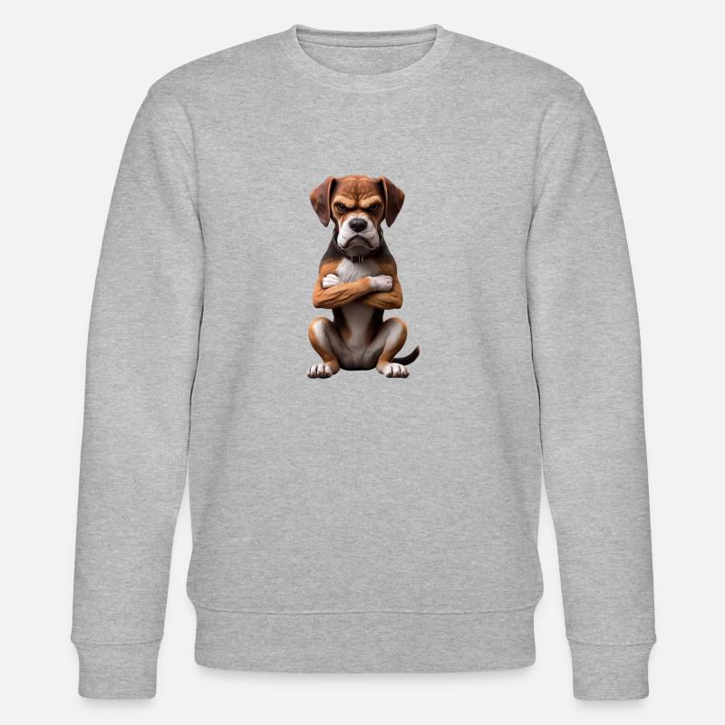 Hund grimmig 4 - Stanley/Stella Unisex Bio-Sweatshirt CHANGER  - Grau meliert