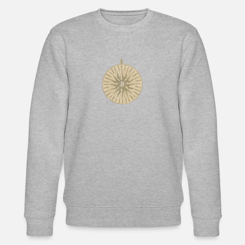Der Bitcoin-Kompass - Stanley/Stella Unisex Bio-Sweatshirt CHANGER  - Grau meliert