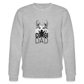 Corgi Dad - Hunde Papa Geschenk - Stanley/Stella Unisex Bio-Sweatshirt CHANGER  - Grau meliert - Vorne - Nik (191cm) & Marisol (170cm)