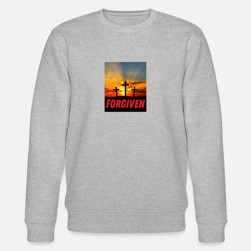 Pardonné - Citation chrétienne - Sweat bio CHANGER Stanley/Stella Unisexe - gris chiné
