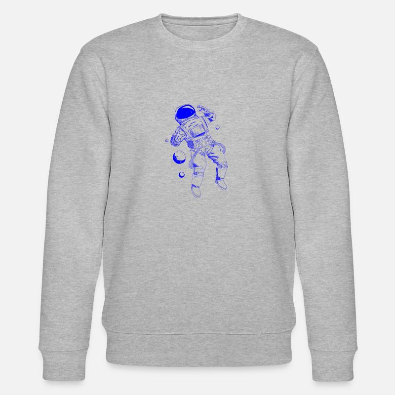 Astronaut schwebend blau - Stanley/Stella Unisex Bio-Sweatshirt CHANGER  - Grau meliert
