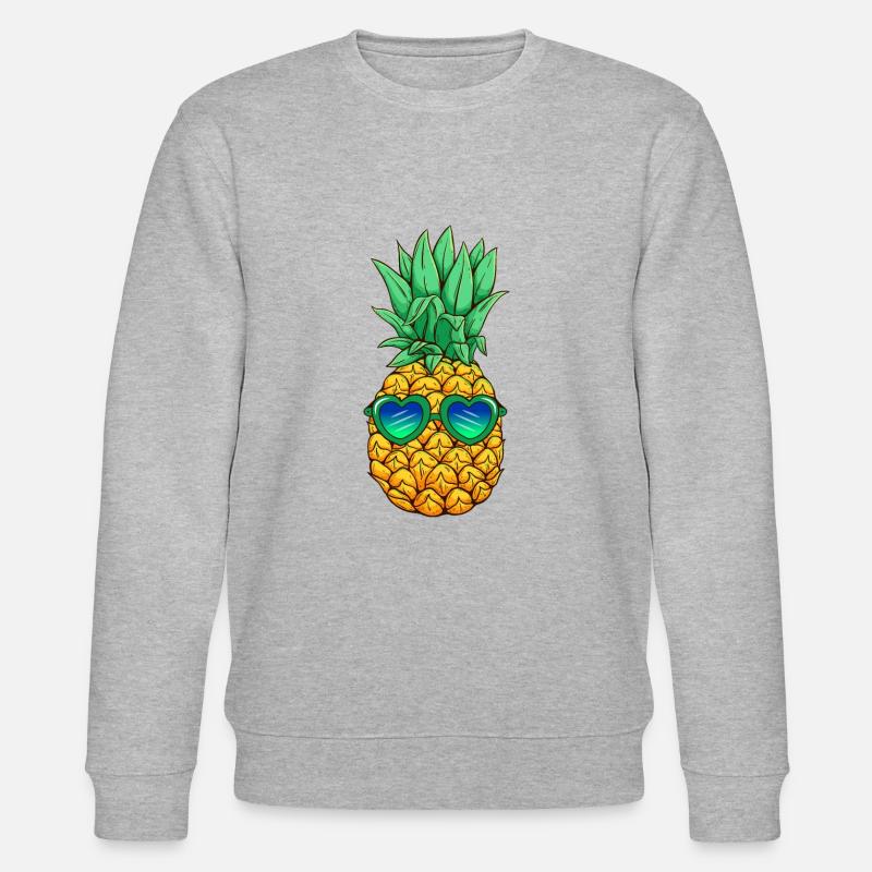Ananas mit Sonnenbrille - Stanley/Stella Unisex Bio-Sweatshirt CHANGER  - Grau meliert