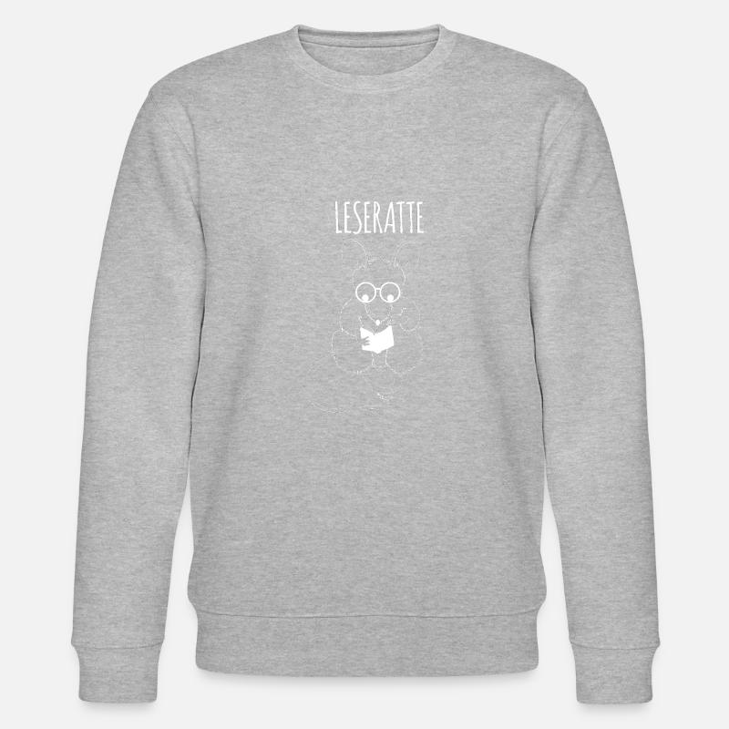 Lesen Leseratte Buch - Stanley/Stella Unisex Bio-Sweatshirt CHANGER  - Grau meliert