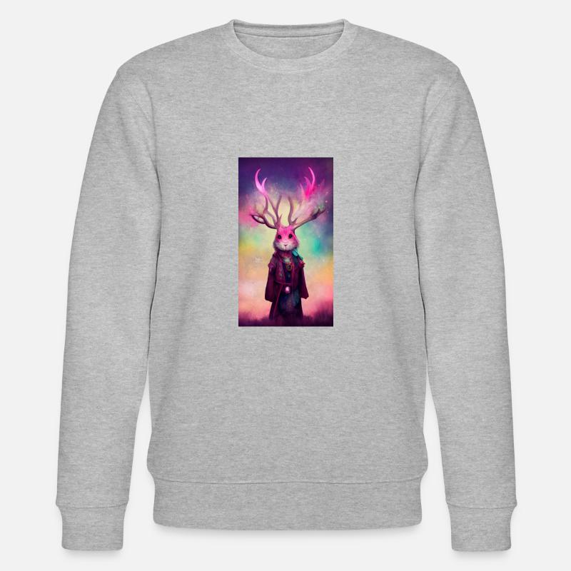 Le lapin-cerf mage - Sweat bio CHANGER Stanley/Stella Unisexe - gris chiné