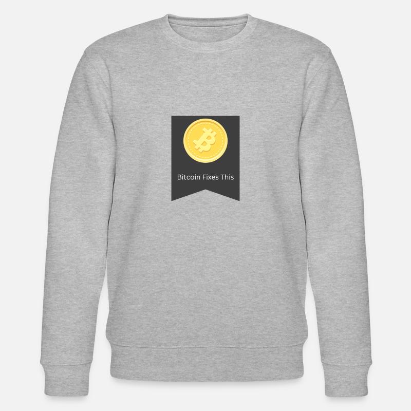 bitcoin fixes this - Stanley/Stella Unisex Bio-Sweatshirt CHANGER  - Grau meliert