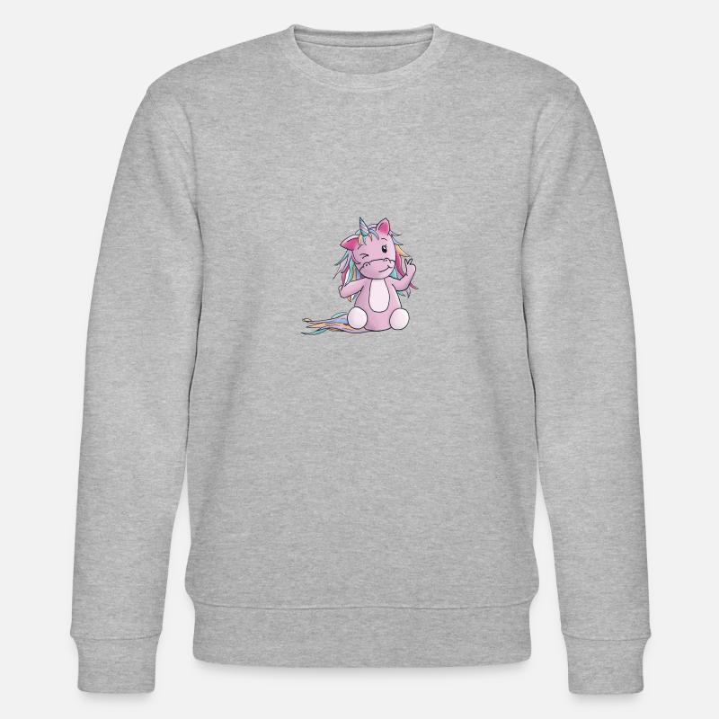 Einhorn Peace - Stanley/Stella Unisex Bio-Sweatshirt CHANGER  - Grau meliert