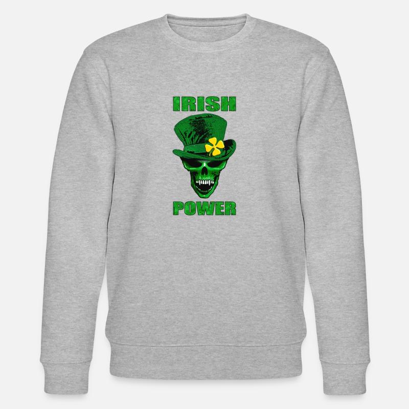 irish Schädel - Stanley/Stella Unisex Bio-Sweatshirt CHANGER  - Grau meliert