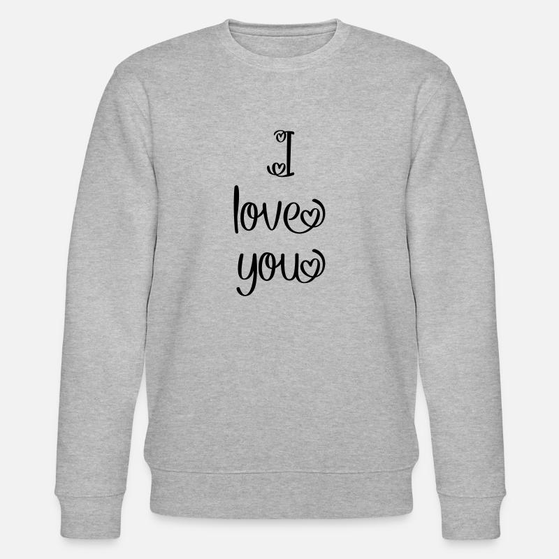 I love you - Stanley/Stella Unisex Bio-Sweatshirt CHANGER  - Grau meliert