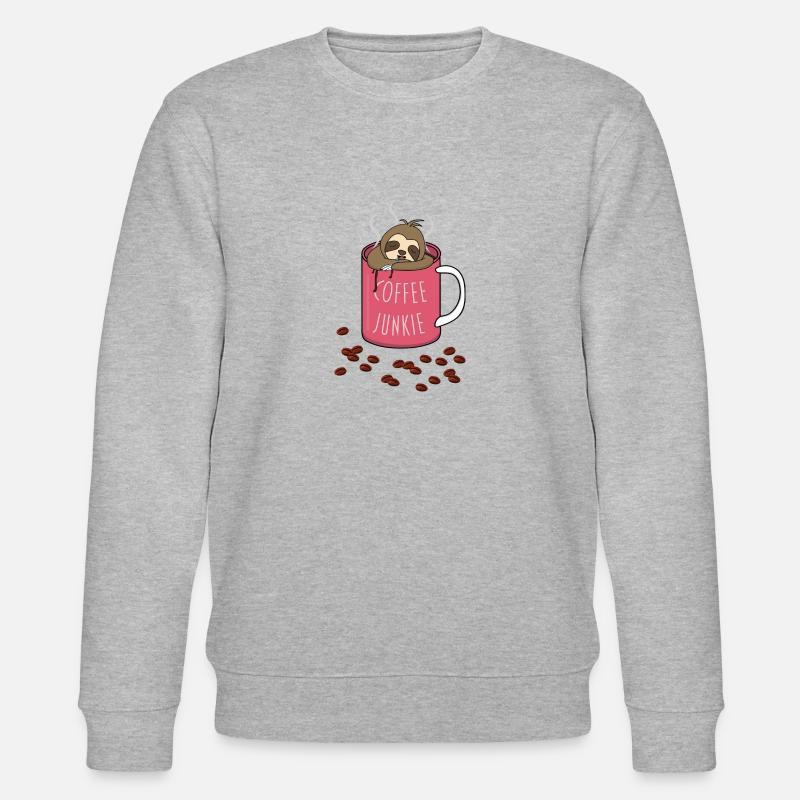 Coffee Junkie - Stanley/Stella Unisex Bio-Sweatshirt CHANGER  - Grau meliert