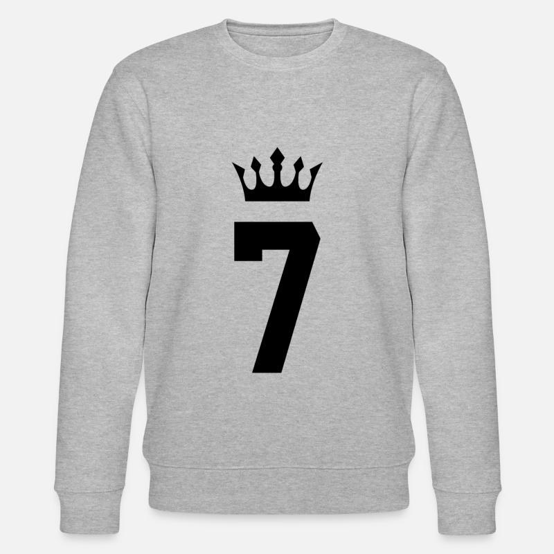 7 Zahl Krone - Stanley/Stella Unisex Bio-Sweatshirt CHANGER - Grau meliert