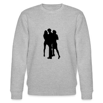 blond girls - Stanley/Stella Unisex Bio-Sweatshirt CHANGER  - Grau meliert - Vorne - Nik (191cm) & Marisol (170cm)
