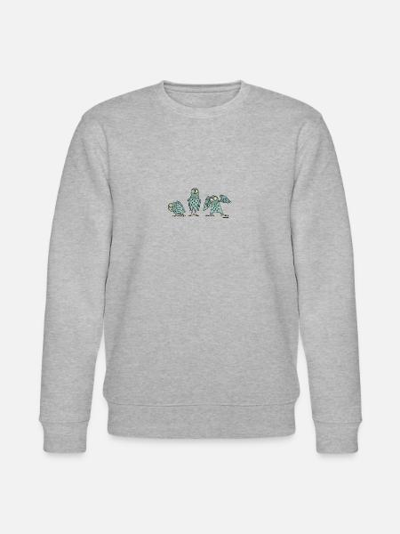 Owls - Turquoise - Stanley/Stella CHANGER Unisex Organic Sweatshirt - heather grey