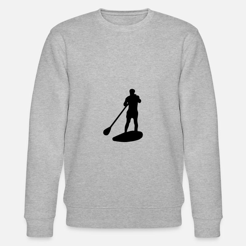 Mann Vater Stehpaddel - Stanley/Stella Unisex Bio-Sweatshirt CHANGER  - Grau meliert