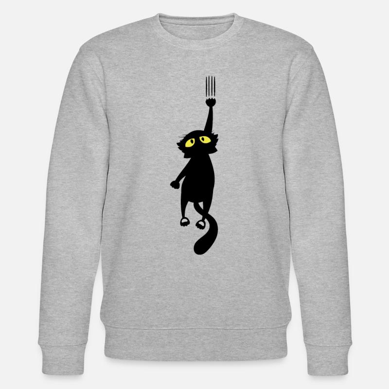 Schwarze Katze - Stanley/Stella Unisex Bio-Sweatshirt CHANGER  - Grau meliert