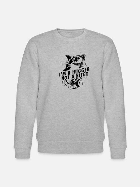 Funny shark hugging - Stanley/Stella CHANGER Unisex Organic Sweatshirt - heather grey