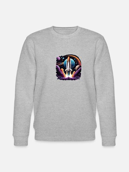 Rocket Astronaut Space Gift SpaceShuttle - Stanley/Stella CHANGER Unisex Organic Sweatshirt - heather grey