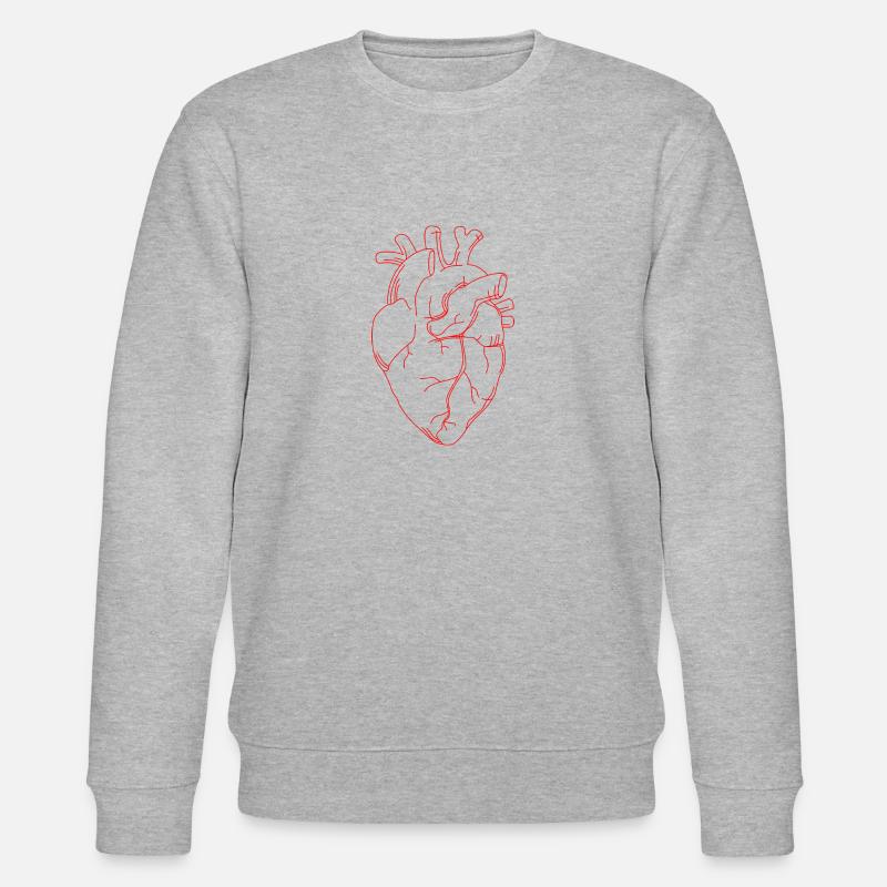 Herz Redline - Stanley/Stella Unisex Bio-Sweatshirt CHANGER  - Grau meliert