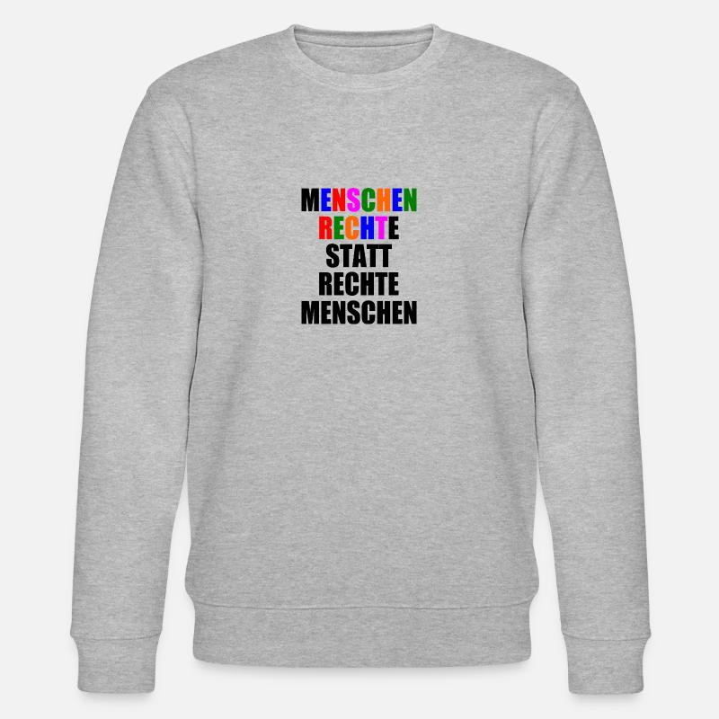 menschenrechte statt rechte menschen - Stanley/Stella Unisex Bio-Sweatshirt CHANGER  - Grau meliert