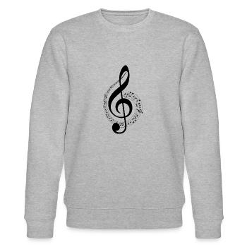 Der Violinschlüssel - Stanley/Stella Unisex Bio-Sweatshirt CHANGER  - Grau meliert - Vorne - Nik (191cm) & Marisol (170cm)