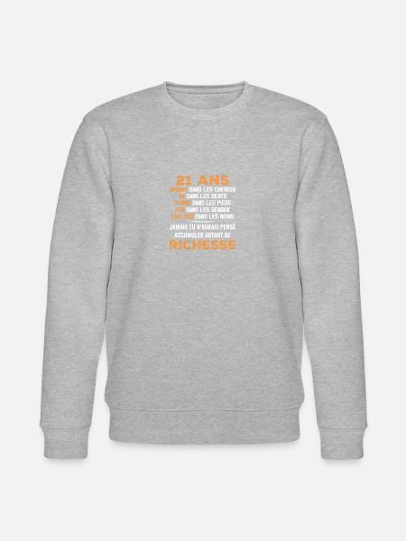 21st Birthday Gift Funny 21st Birthday Gift - Stanley/Stella CHANGER Unisex Organic Sweatshirt - heather grey