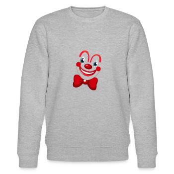 clown,karneval,clowngesicht,fastnacht,helau - Stanley/Stella Unisex Bio-Sweatshirt CHANGER  - Grau meliert - Vorne - Nik (191cm) & Marisol (170cm)