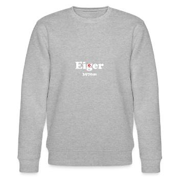 Eiger mit Schweizerkreuz - Stanley/Stella Unisex Bio-Sweatshirt CHANGER  - Grau meliert - Vorne - Nik (191cm) & Marisol (170cm)
