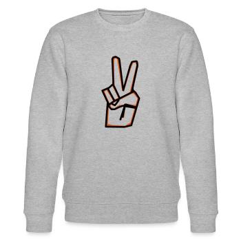 Peace sign - Stanley/Stella CHANGER Unisex Organic Sweatshirt - heather grey - Front - Nik (191cm) & Marisol (170cm)