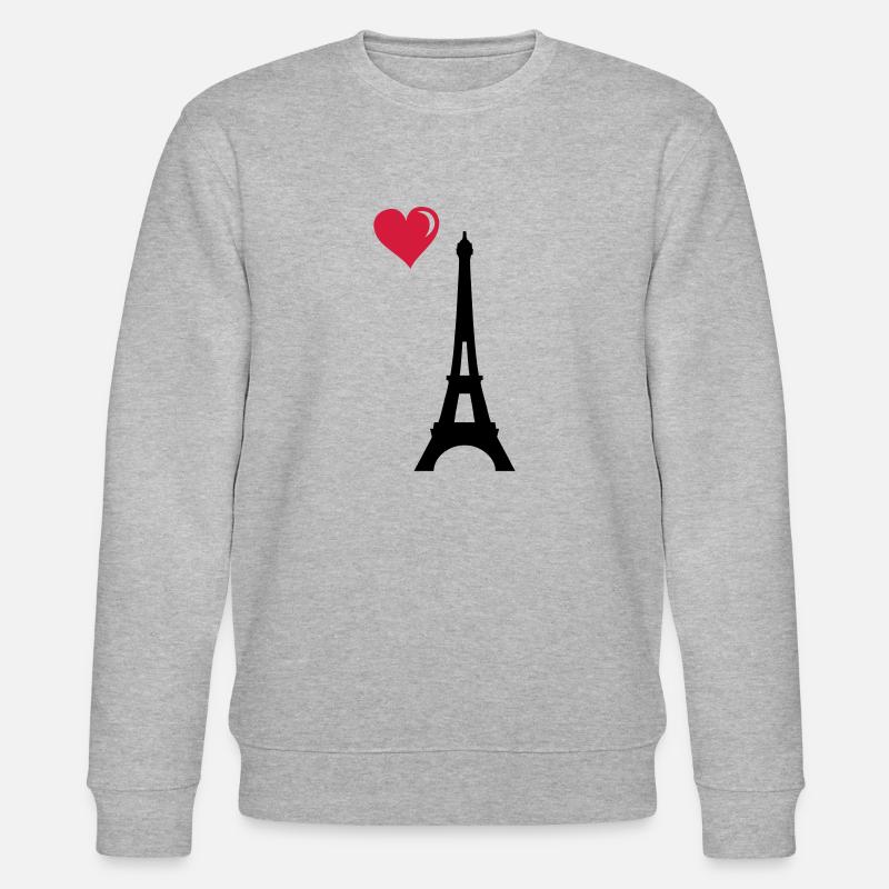 eiffel tower love - Stanley/Stella Unisex Bio-Sweatshirt CHANGER  - Grau meliert