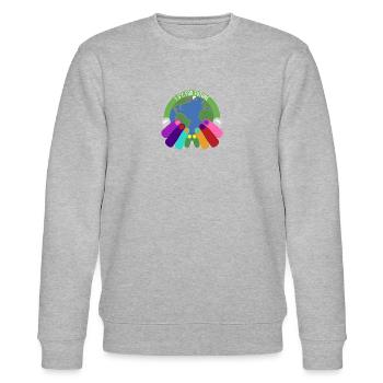 1,5 Grad Celsius für die Zukunft - Stanley/Stella Unisex Bio-Sweatshirt CHANGER  - Grau meliert - Vorne - Nik (191cm) & Marisol (170cm)