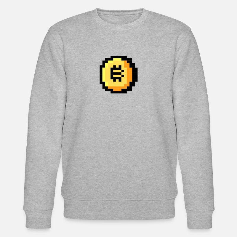 Pixel Bitcoin - Sweat bio CHANGER Stanley/Stella Unisexe - gris chiné