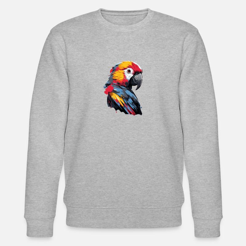 Graffiti Parrot - Stanley/Stella CHANGER Unisex Organic Sweatshirt - heather grey