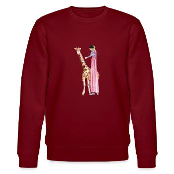 Zirkus Clown mit Giraffe - Stanley/Stella Unisex Bio-Sweatshirt CHANGER  - Burgunderrot - Vorne - Nik (191cm) & Marisol (170cm)