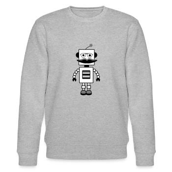 Roboter - Stanley/Stella Unisex Bio-Sweatshirt CHANGER  - Grau meliert - Vorne - Nik (191cm) & Marisol (170cm)