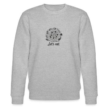 "Let's eat" - Stanley/Stella Unisex Bio-Sweatshirt CHANGER  - Grau meliert - Vorne - Nik (191cm) & Marisol (170cm)