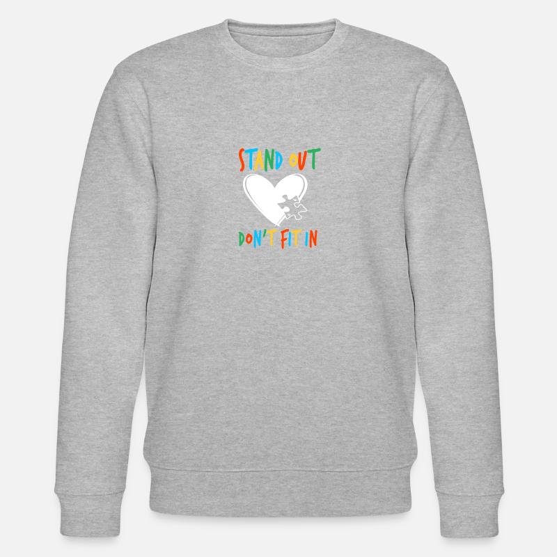 Autismus Shirt - Stanley/Stella Unisex Bio-Sweatshirt CHANGER  - Grau meliert
