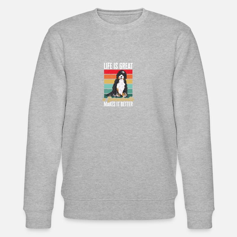 Bernedoodle Hund - Stanley/Stella Unisex Bio-Sweatshirt CHANGER  - Grau meliert