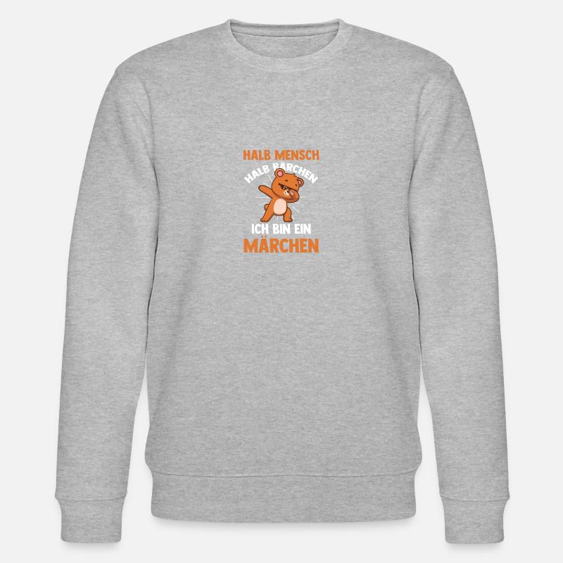 Half Human, Half Bear - Stanley/Stella CHANGER Unisex Organic Sweatshirt - heather grey