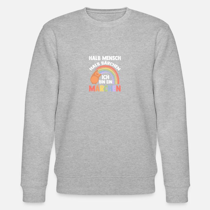 Half Human, Half Bear - Stanley/Stella CHANGER Unisex Organic Sweatshirt - heather grey