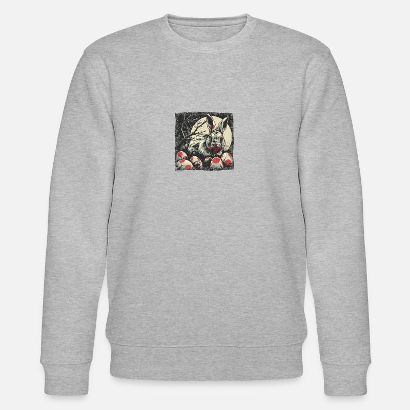 Creepy Zombie Easter Bunny - Stanley/Stella CHANGER Unisex Organic Sweatshirt - heather grey