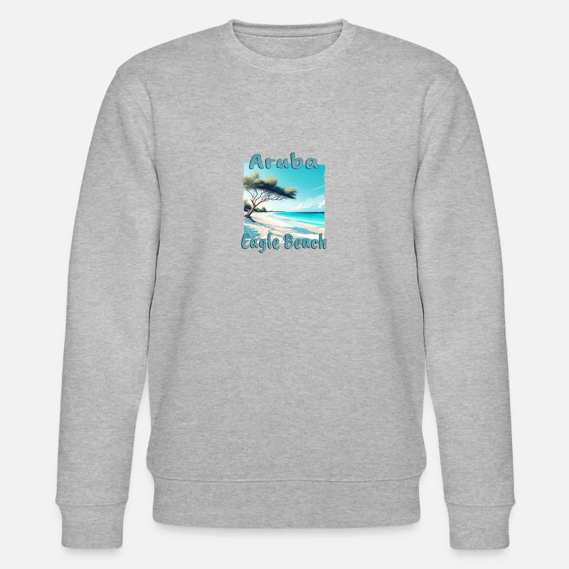 Aruba Urlaub Eagle Beach Design - Stanley/Stella Unisex Bio-Sweatshirt CHANGER  - Grau meliert