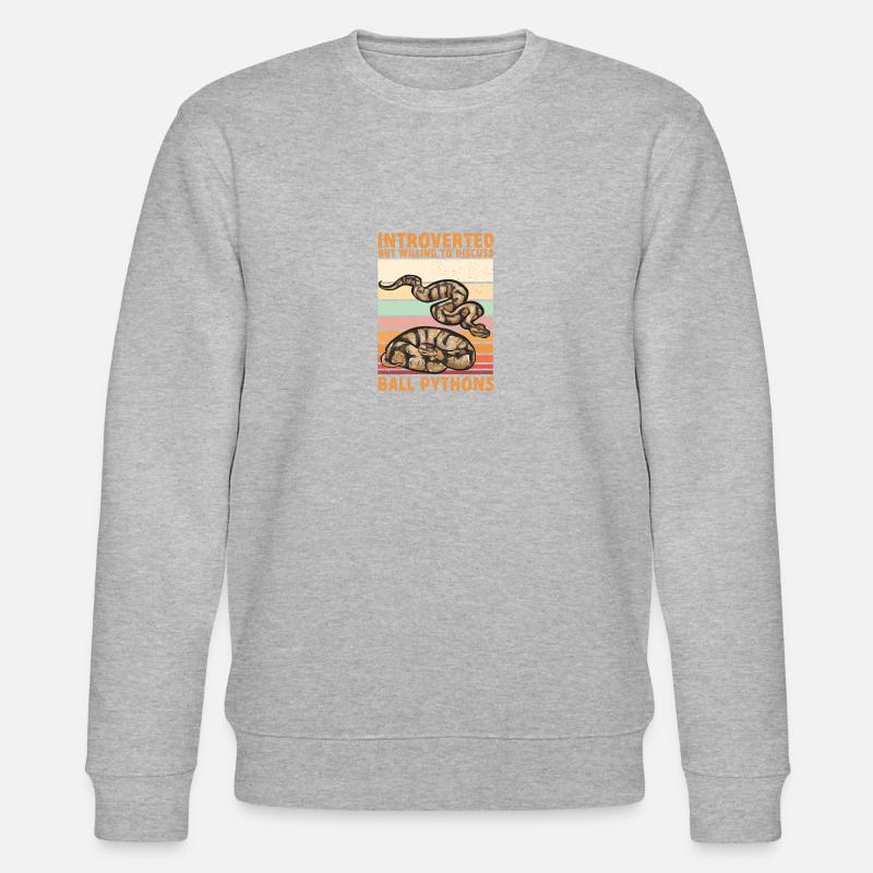 Ball Python Snake King Python - Stanley/Stella CHANGER Unisex Organic Sweatshirt - heather grey